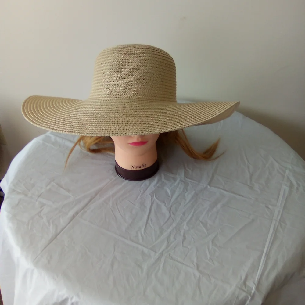 UNBRANDED Elegant Tan Wide-Brim Hat 7